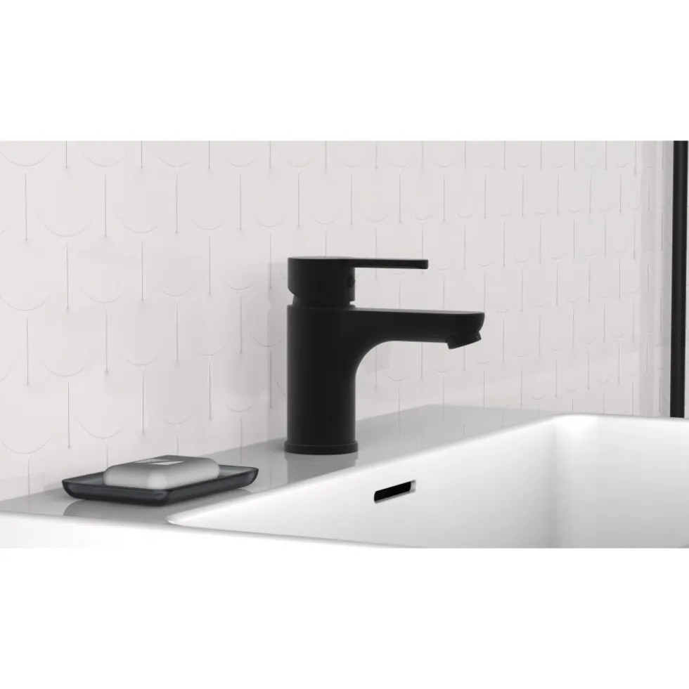 Mitigeur lavabo - noir mat - Denver SCHÜTTE