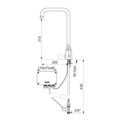 Mitigeur électronique - infrarouge - bec orientable Tempomatic Mix Pro DELABIE