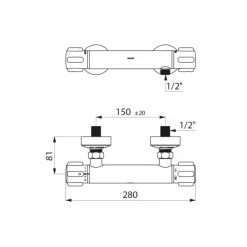 Mitigeur thermostatique douche mural bicommande Securitherm DELABIE