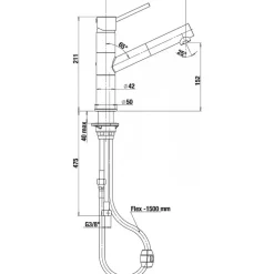 Mitigeur évier avec douchette extractible - Inox PAINI