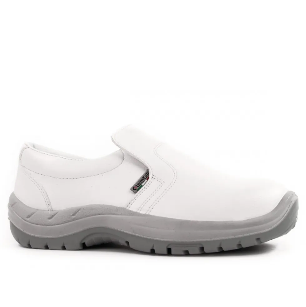 Mocassins de sécurité homme Plutone S2 SRC blanc - en microfibre et PU UNIWORK