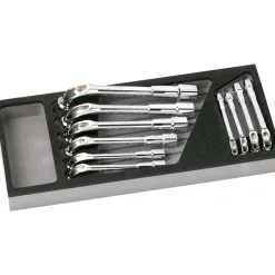 Module en mousse et jeu de 10 clés à pipe débouchées 6/6 pans 94-SJ10MM SAM OUTILLAGE