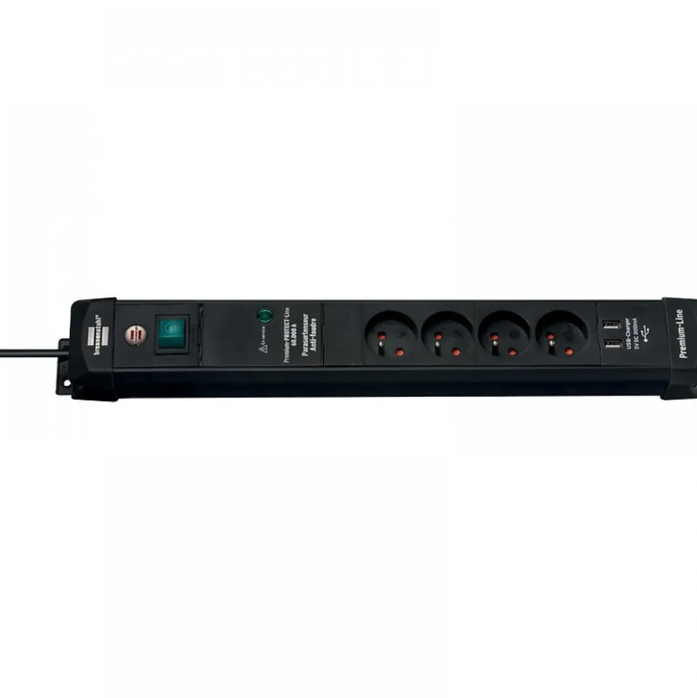 Multiprise avec ports USB et parasurtenseur - Premium-Line BRENNENSTUHL