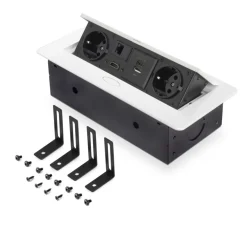 Multiprise encastrable Atom 26 - ports USB A et C - RJ45 - HDMI EMUCA
