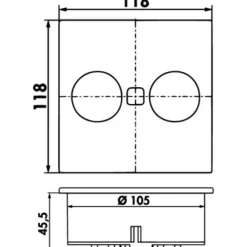Multiprise encastrée carrée inox - ouverture/fermeture motorisées - e-Duplex SYNERCIA