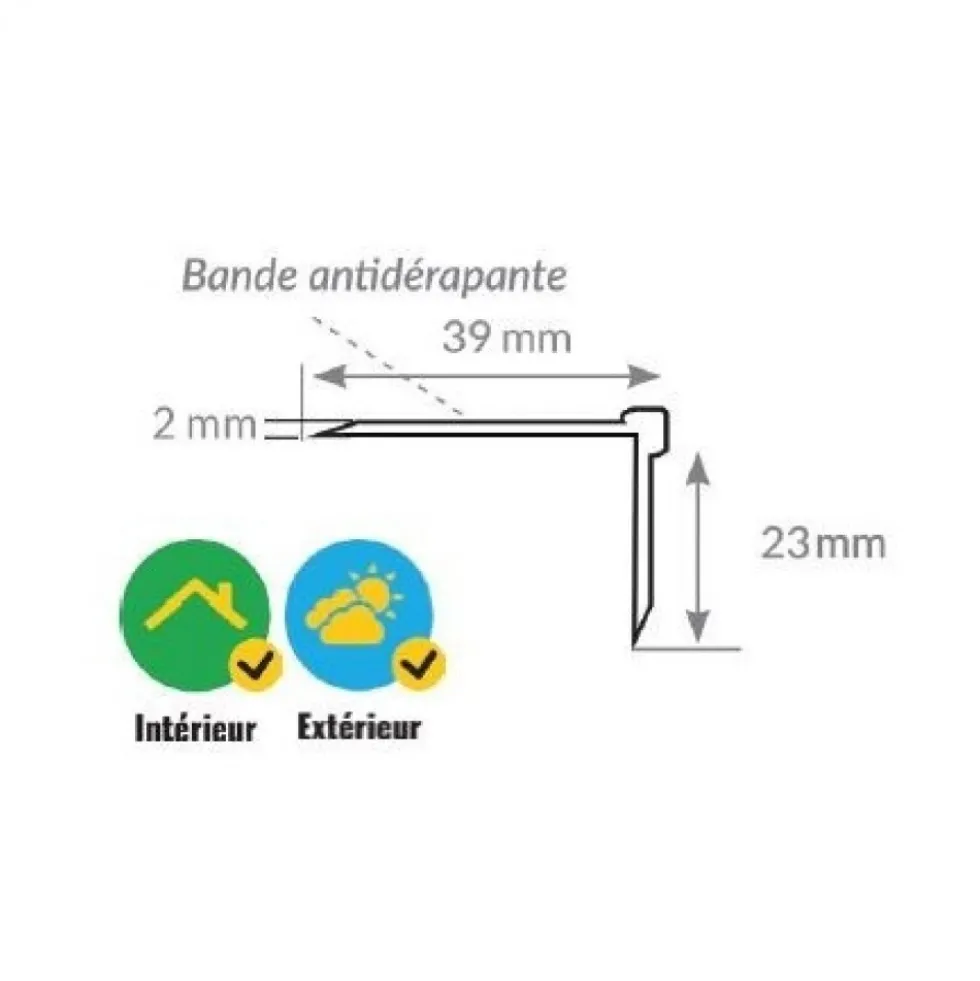 Nez de marche - angle droit - antidérapant - à visser - WACCESS® WATTELEZ