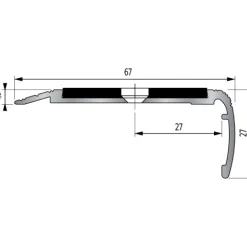 Nez de marche avec bande antidérapante - aluminium anodisé - ISBA B11 DINAC