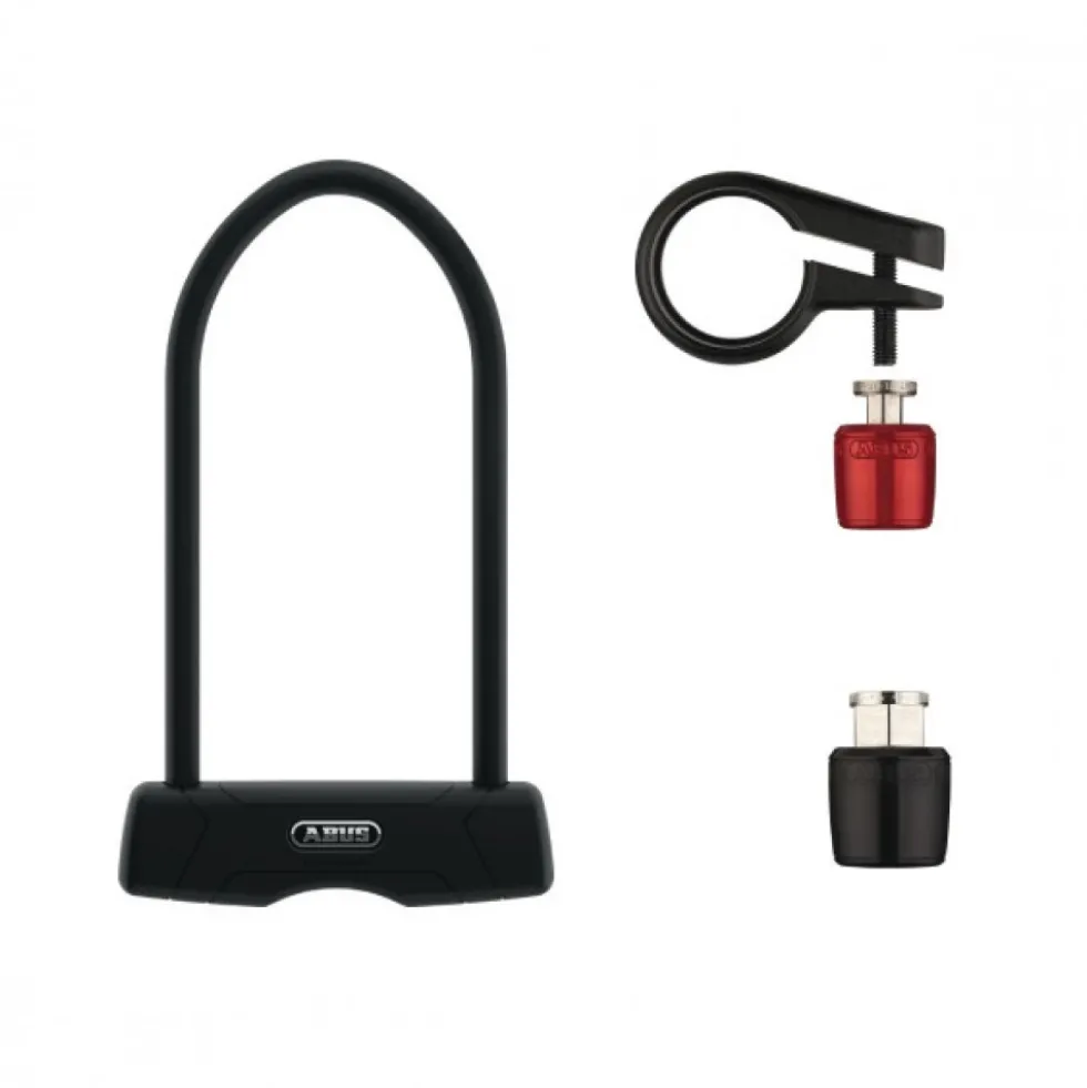 Pack antivol vélo - antivol U haute sécurité + écrou de selle + écrou de roue ABUS