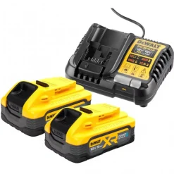Pack 2 batteries POWERSTACK XR 18V + chargeur DEWALT