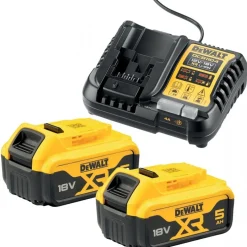 Pack 2 batteries XR 18V 5Ah Li-Ion + chargeur - DCB1104P2-QW DEWALT