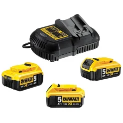 Pack 3 batteries XR 18V 5Ah Li-Ion + chargeur DEWALT