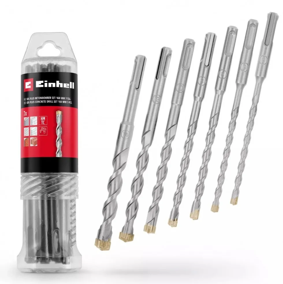 Pack de 7 forets SDS Plus - diamètre 6/8/10/12/14 mm EINHELL