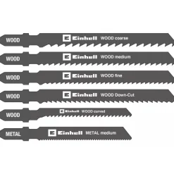 Pack de 10 lames scie sauteuse pour bois et métal - emmanchement en T EINHELL