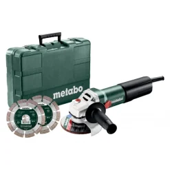 Pack meuleuse d'angle WQ 1100W-Diamètre 125mm + 2 disques + coffret -610035510 METABO