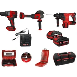 Pack 3 outils 18V + 2 batteries + accessoires - 515.4731F-A3 KS TOOLS