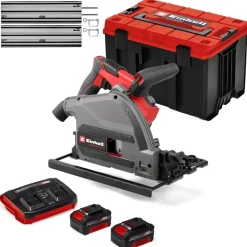 Pack scie plongeante Pro + 2 rails de guidage, coffret et starter kit 36V - Power X-Change EINHELL PROFESSIONAL