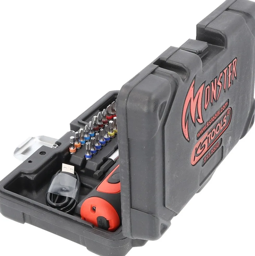 Pack tournevis sans fil eMonster 6Nm + 26 embouts 1/4" - 515.6550 KS TOOLS