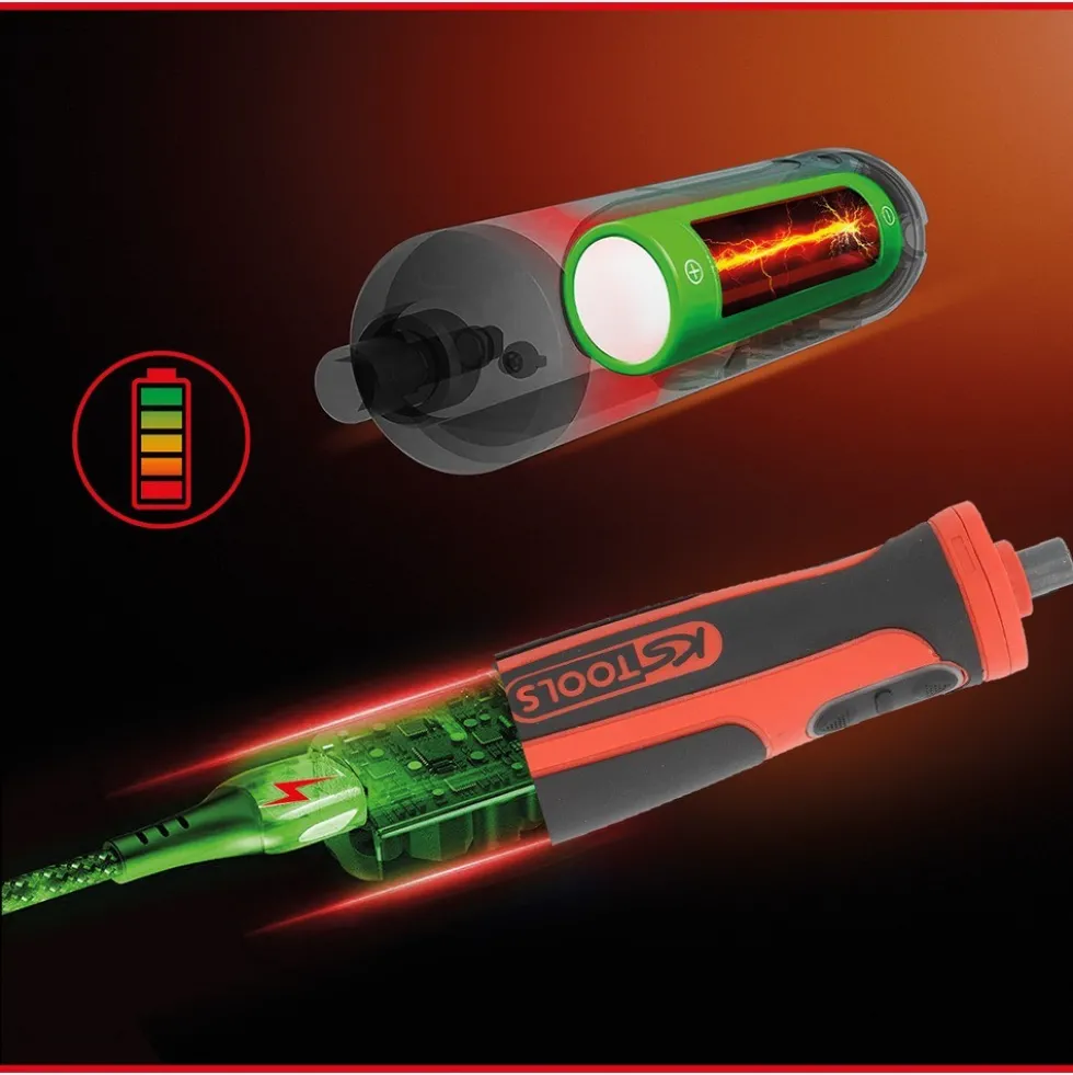 Pack tournevis sans fil eMonster 6Nm + 26 embouts 1/4" - 515.6550 KS TOOLS