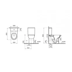 Pack WC à poser PMR 65 cm - sans bride - arrière ouvert - Conforma VITRA
