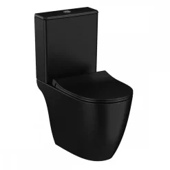 Pack WC à poser sans bride avec arrière ouvert - noir mat - Sento VITRA