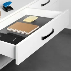 10 paires de coulisses à galets - amortisseur - sortie totale - Silver EMUCA