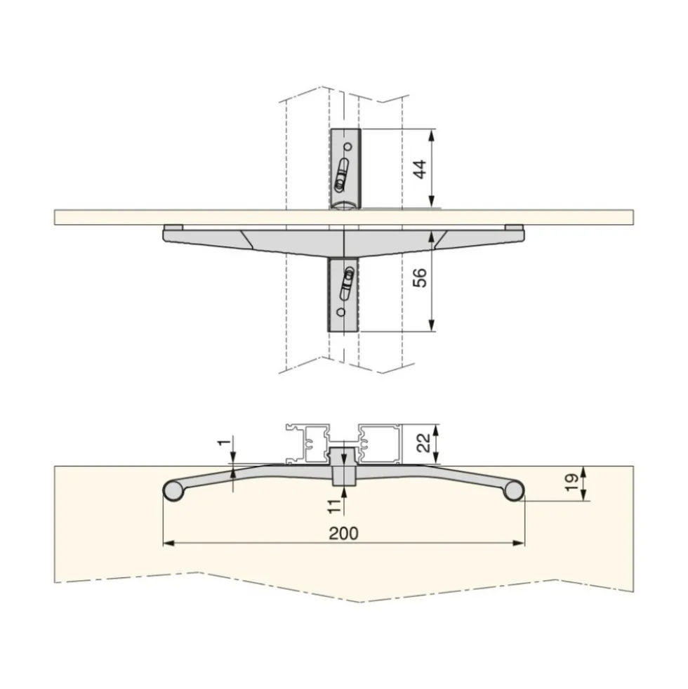 5 paires de supports pour système modulaire Zero - gris pierre EMUCA