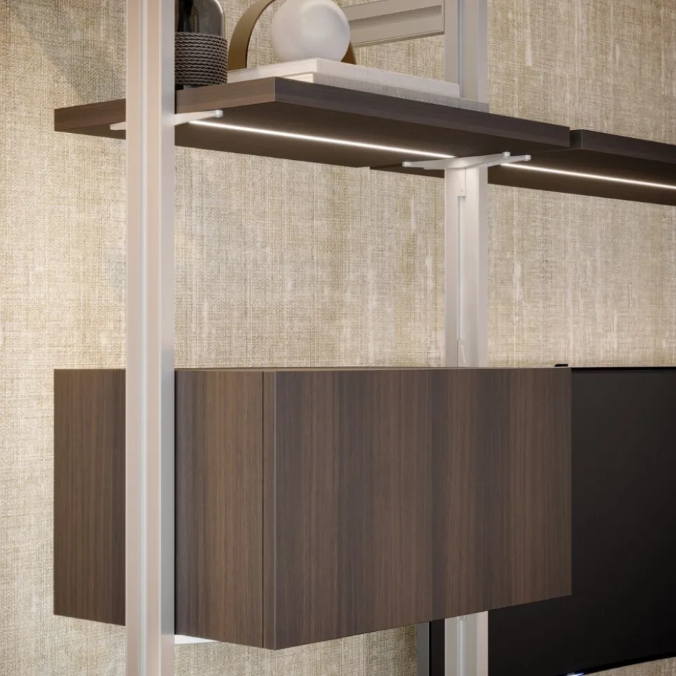 5 paires de supports pour système modulaire Zero - gris pierre EMUCA
