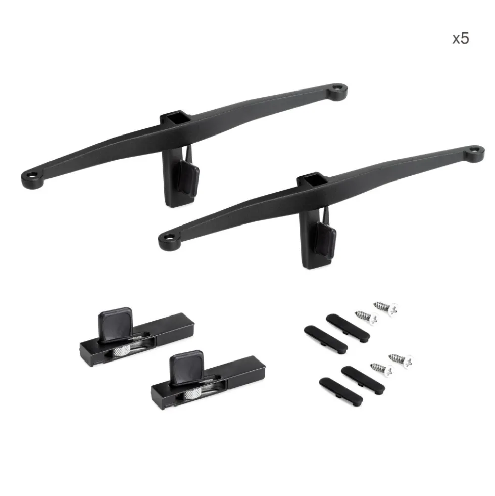 5 paires de supports pour système modulaire Zero - noir EMUCA
