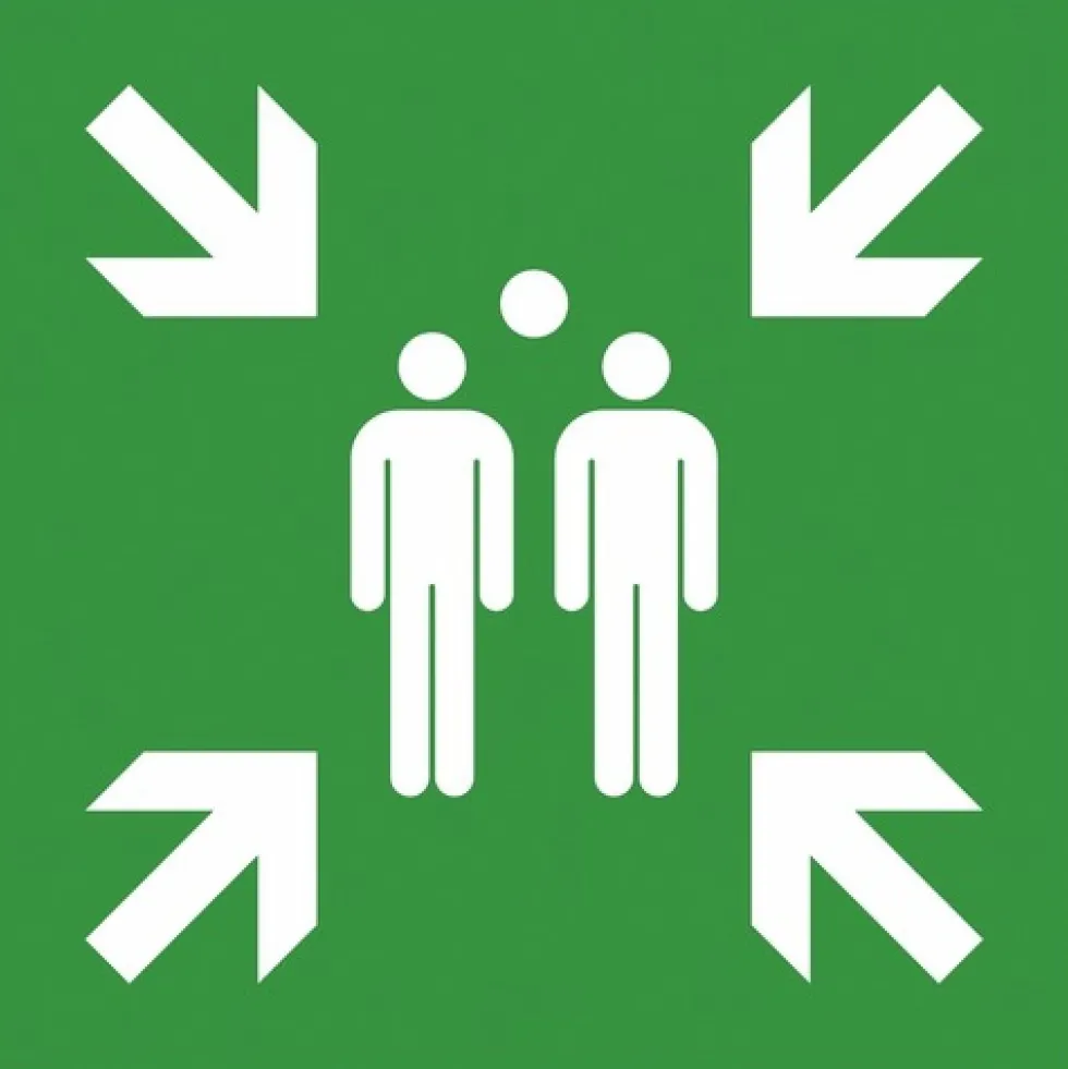 Panneau de signalisation - rigide - rassemblement extérieur NOVAP