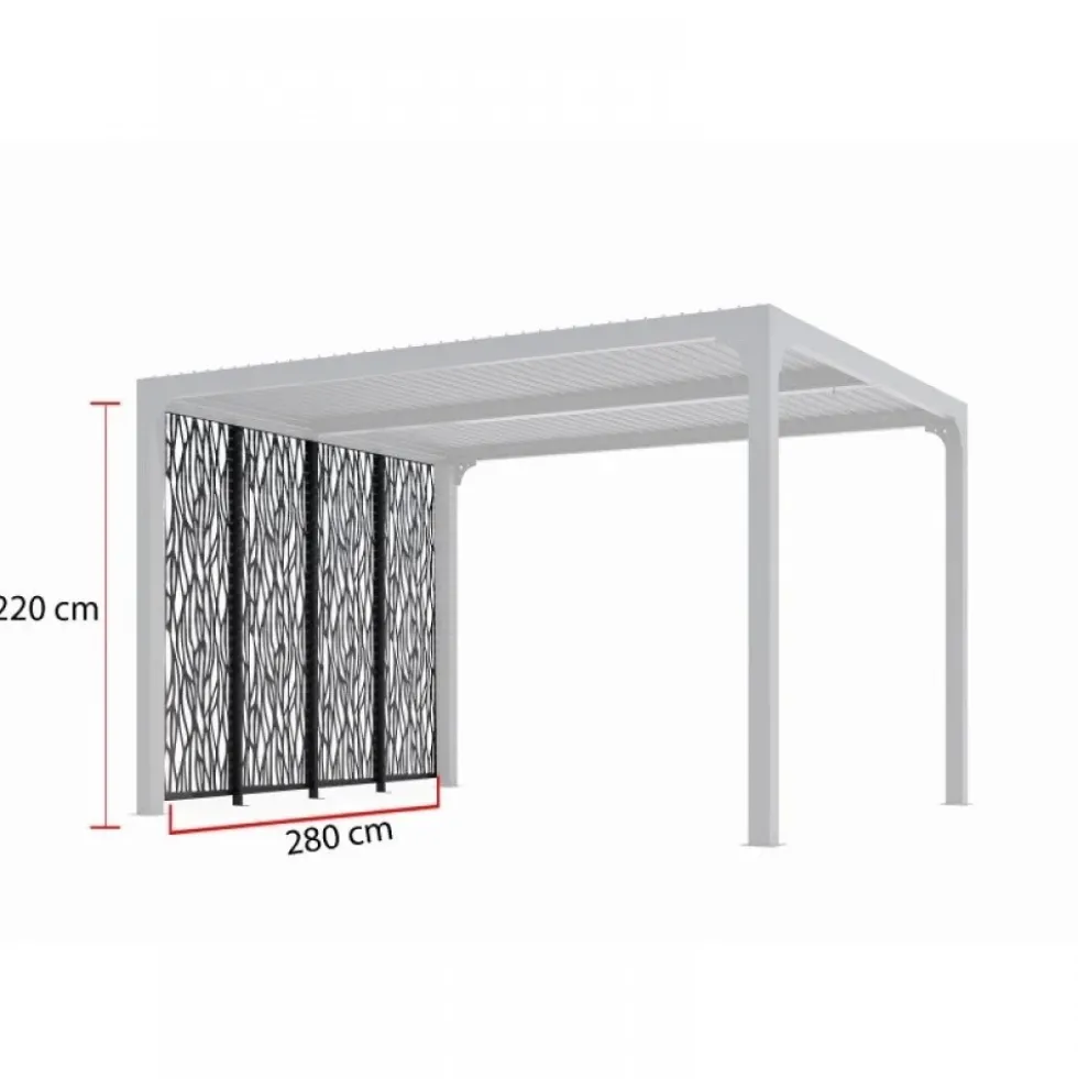 4 panneaux moucharabieh pour côté de 3 m - gris anthracite HABRITA