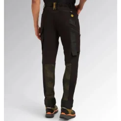 Pantalon de travail déperlant FREEDOM noir et motif camouflage kaki Diadora Utility