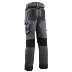 Pantalon de travail renforcé stretch multipoches BARU gris et jaune Coverguard