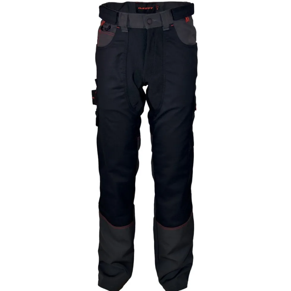 Pantalon ultra ergonomique sans genouillères YP76 - noir et gris ILKOTT
