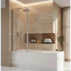 Pare-baignoire Aurora 2V 2 panneaux pivotants réversible NOVELLINI