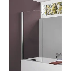 Pare-baignoire pivotant et réversible - profilé blanc ou argent - Arty LEDA