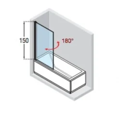 Paroi de baignoire - écran pivotant - Aurora 1 NOVELLINI