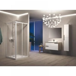 Paroi de douche coulissante - Accès d'angle - 4 panneaux - Riviera 2.0 A NOVELLINI