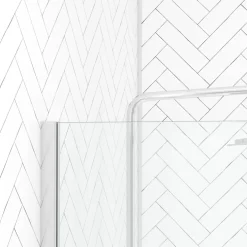 Paroi de douche fixe chromée Parma 2 - verre dépoli AURLANE