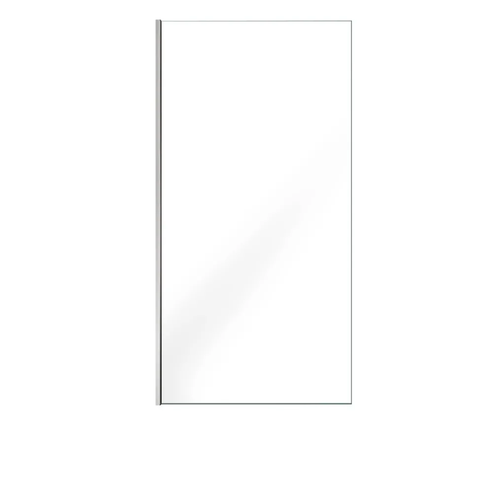 Paroi de douche fixe chromée Parma 2 - verre transparent AURLANE
