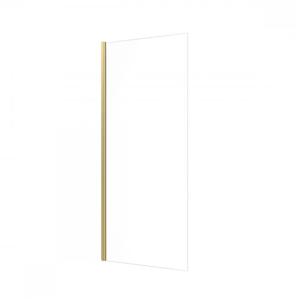 Paroi de douche fixe or brossé Parma 2 - verre transparent AURLANE