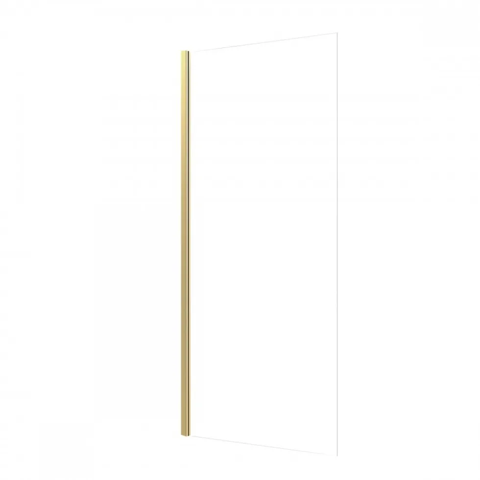 Paroi de douche fixe or brossé Parma 2 - verre transparent AURLANE