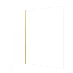 Paroi de douche fixe or brossé Parma 2 - verre transparent AURLANE