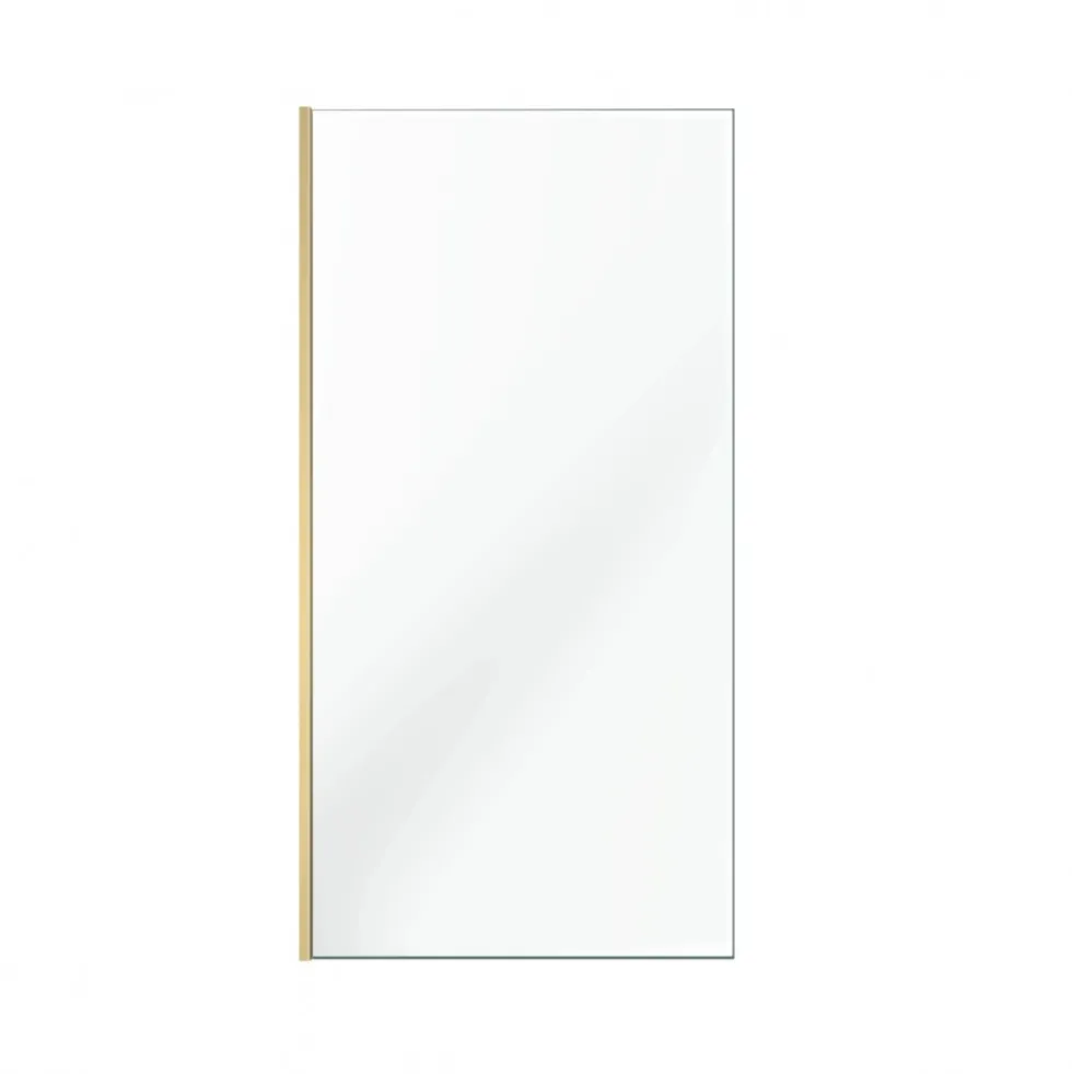 Paroi de douche fixe or brossé Parma 2 - verre transparent AURLANE