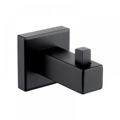 Patère noir mat - simple ou double - porte-peignoire JVD