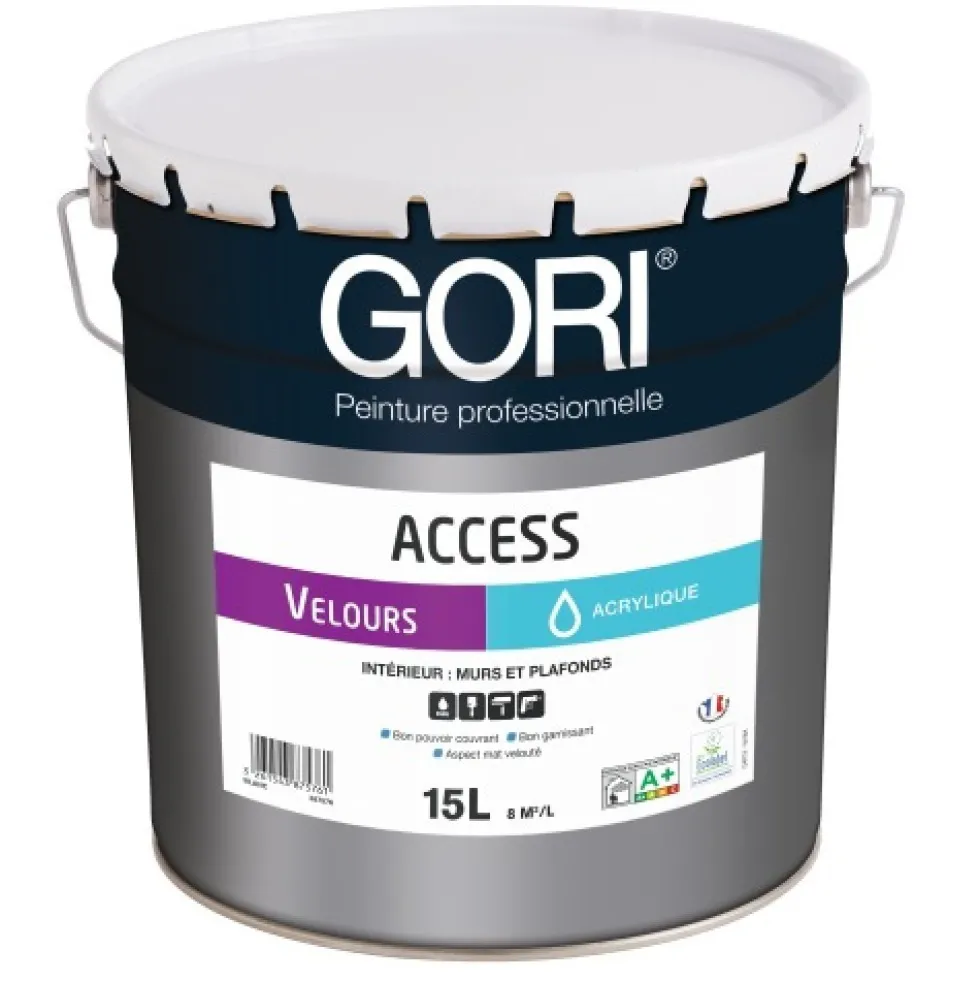 Peinture acrylique - murs et plafonds - 15 L - Goriacess Velours Gori