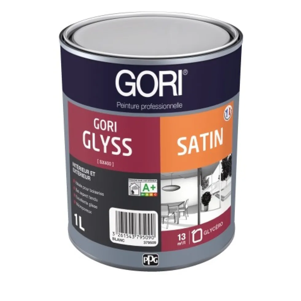 Peinture glycéro - satinée - pour menuiseries - Goriglyss Gori