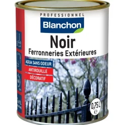 Peinture noire pour ferronneries extérieures - finition antirouille BLANCHON