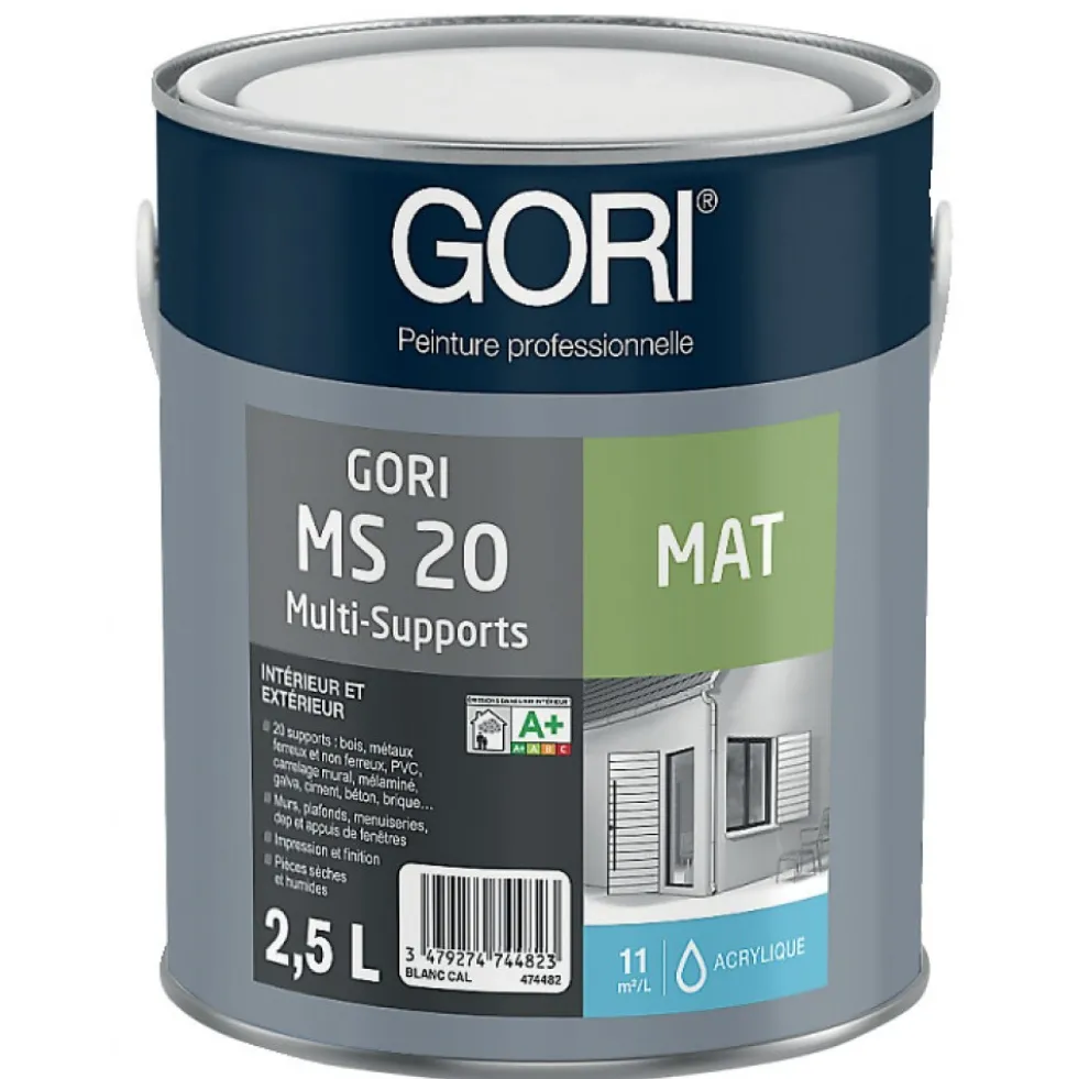 Peinture primaire et impression multi-supports acrylique GORI MS20 blanc Gori