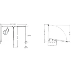 Penderie escamotable aluminium LIFT 300 - charge 10 kg AMBOS
