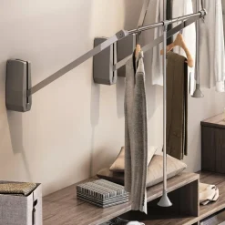 Penderie escamotable Hang mural - charge 12kg - chromé EMUCA